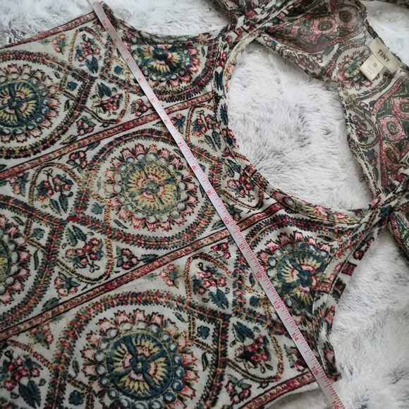 Anthropologie TINY Silk Caped Mosaic Layered Scarf Top Blouse ~ Small - Picture 12 of 17